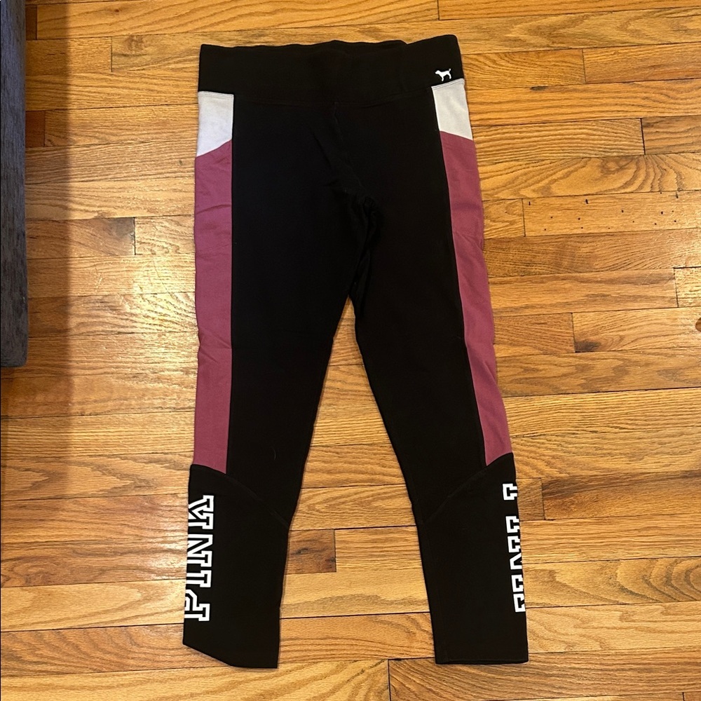 PINK Victoria's Secret Colorblock Leggings - Black and Mauve